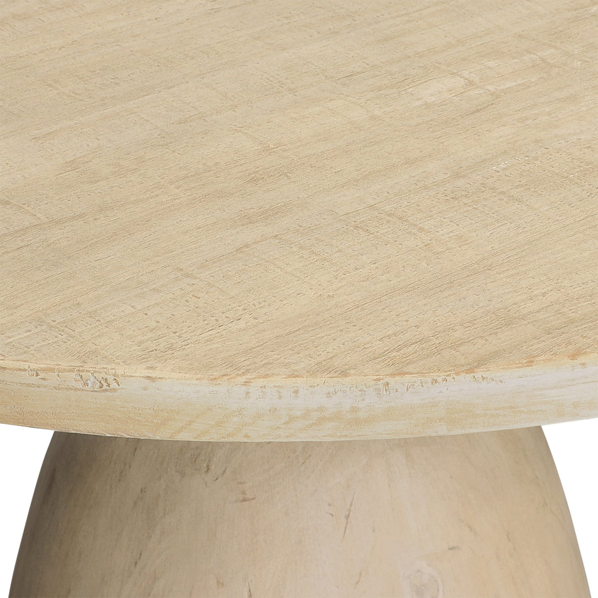 Cabrera Round Dining Table Lt  Warm Wash 48', by Dovetail, 48" width x 30" height x 48" depth View 2