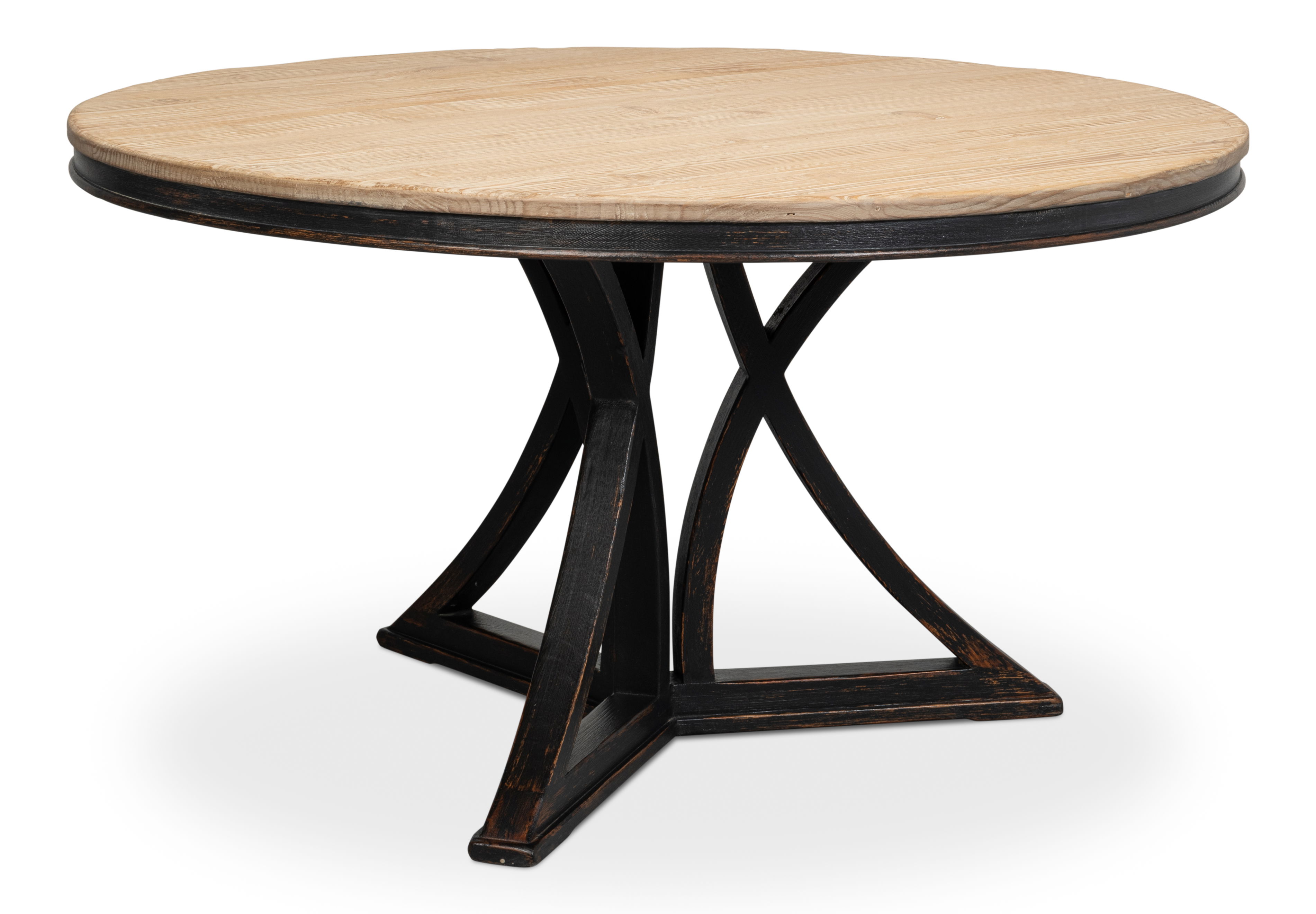 Flying Buttress Dining Table,Ant. Black, by Sarreid, 54" length x 54" width x 30" height View 1