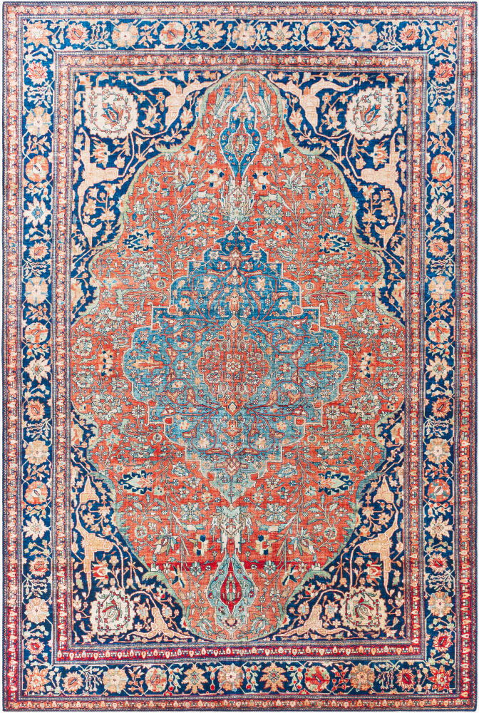 Iris Machine Woven Rug, by Surya, 9'6.17" length x 7'6.16" width