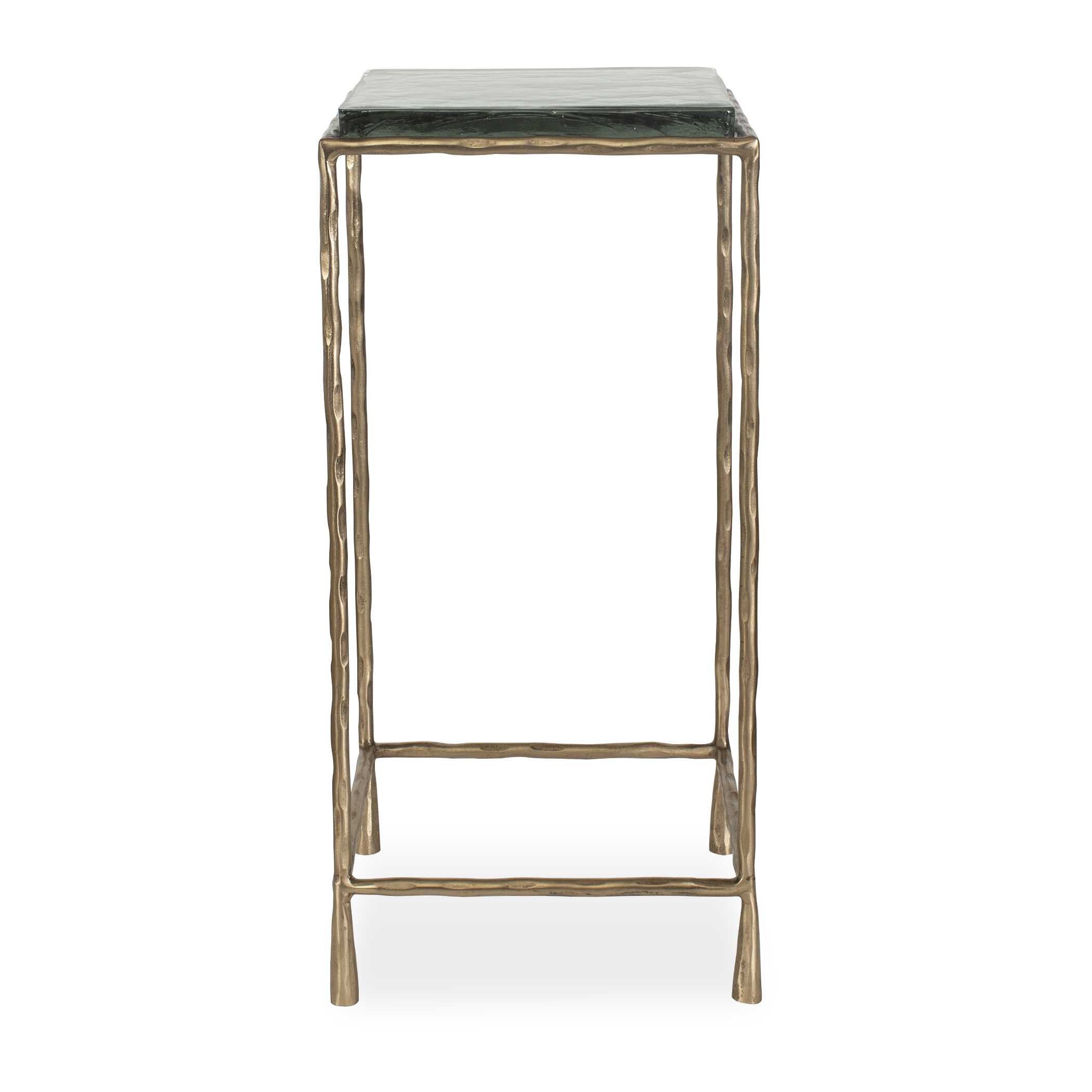 Ovard Antiqued Gold Accent Table large image 