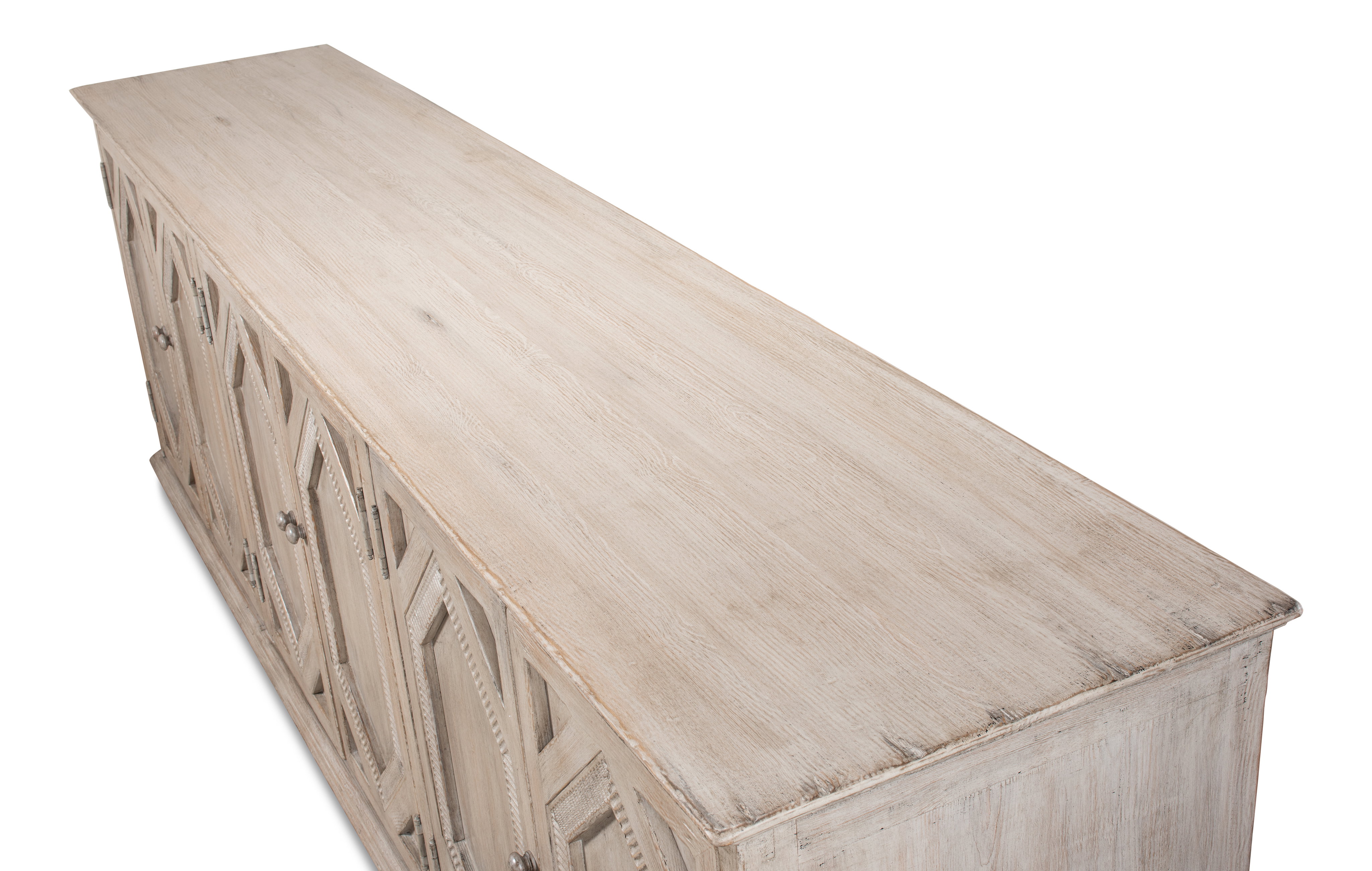 Six Diamonds Sideboard, French Grey, Cabinets & Sideboard by Sarreid, 112" length x 22" width x 37" height View 9