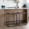Taniel Backless 27.25in Seat Counter Stool | Brown Leather with Metal, Counter & Bar Stool by Mercana, 18" length x 16" width x 27.75" height thumbnail 2
