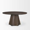 Jovani 60' Round Pedestal Dining Table | Modern | Dark Brown Wood | Seats 6, by Mercana, 60" length x 60" width x 30" height thumbnail 5