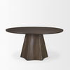 Jovani 60' Solid Dark Brown Mango Wood Round Dining Table, by Mercana, 60" length x 60" width x 30" height thumbnail 5