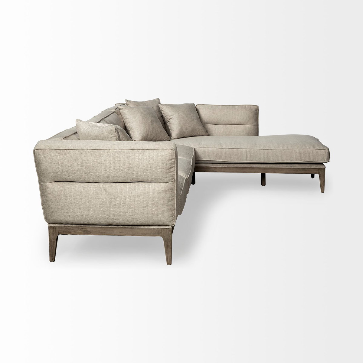 Denali III Beige Upholstered Wooden Frame Sectional, Sectional Sofa by Mercana, 121" length x 86" width x 30.25" height View 7