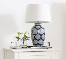 Online Designer Bedroom Langley 24.5" Ceramic Urn Lamp, Navy