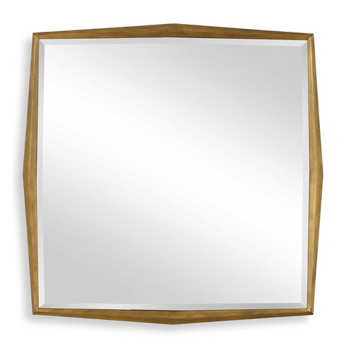 On Point Square Gold Mirror