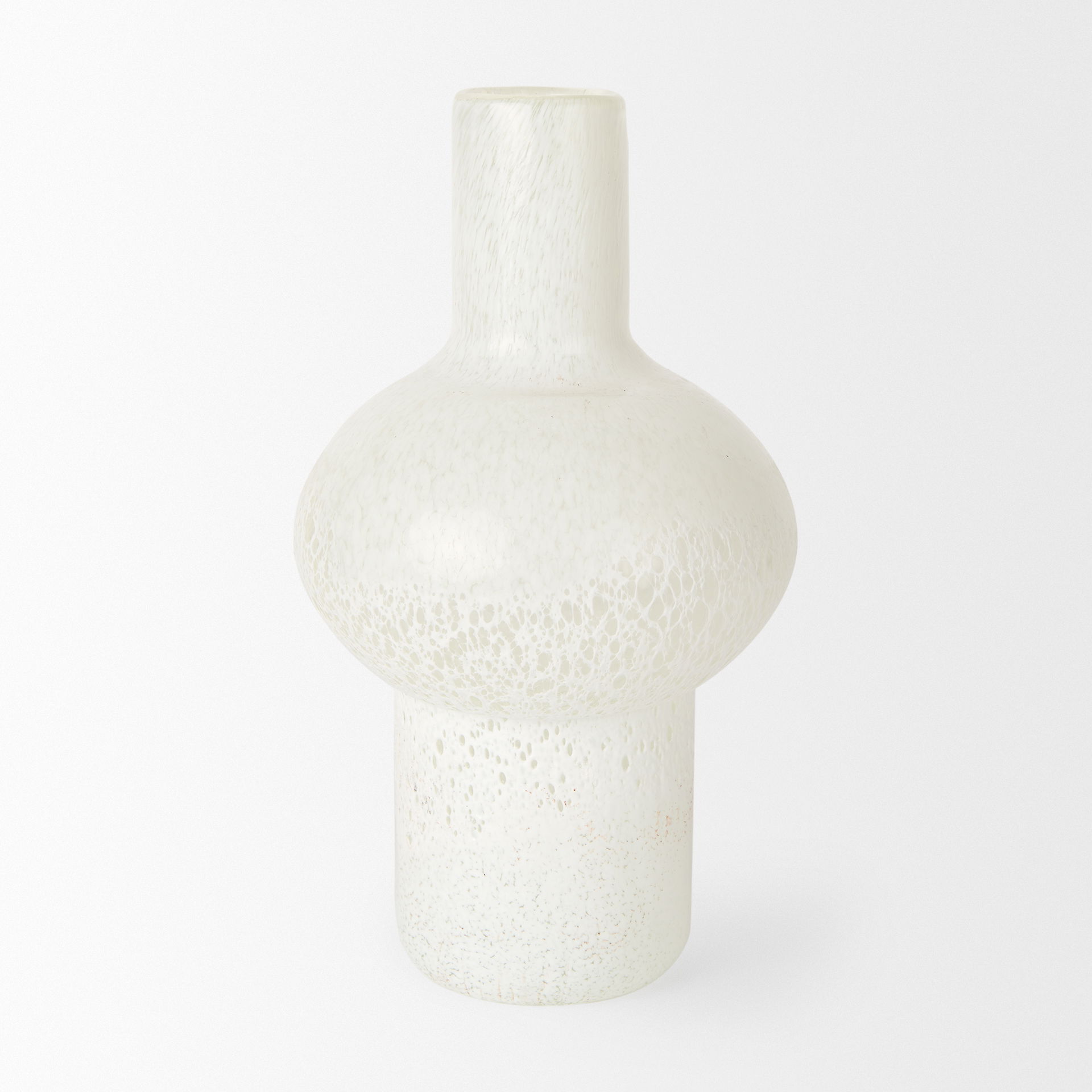 Heket Tall White Glass Vase, by Mercana, 6.89" length x 6.89" width x 12.36" height View 3