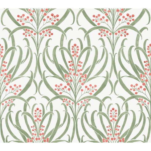 Calluna White & Berry Metallic Wallpaper