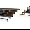 Arelius 70L x 18.75W x 32H Medium Brown, Black Metal Base with 4 Glass Door Cabinets Sideboard, Sideboards & Buffet by Mercana, 70" length x 18.75" width x 32" height thumbnail 1