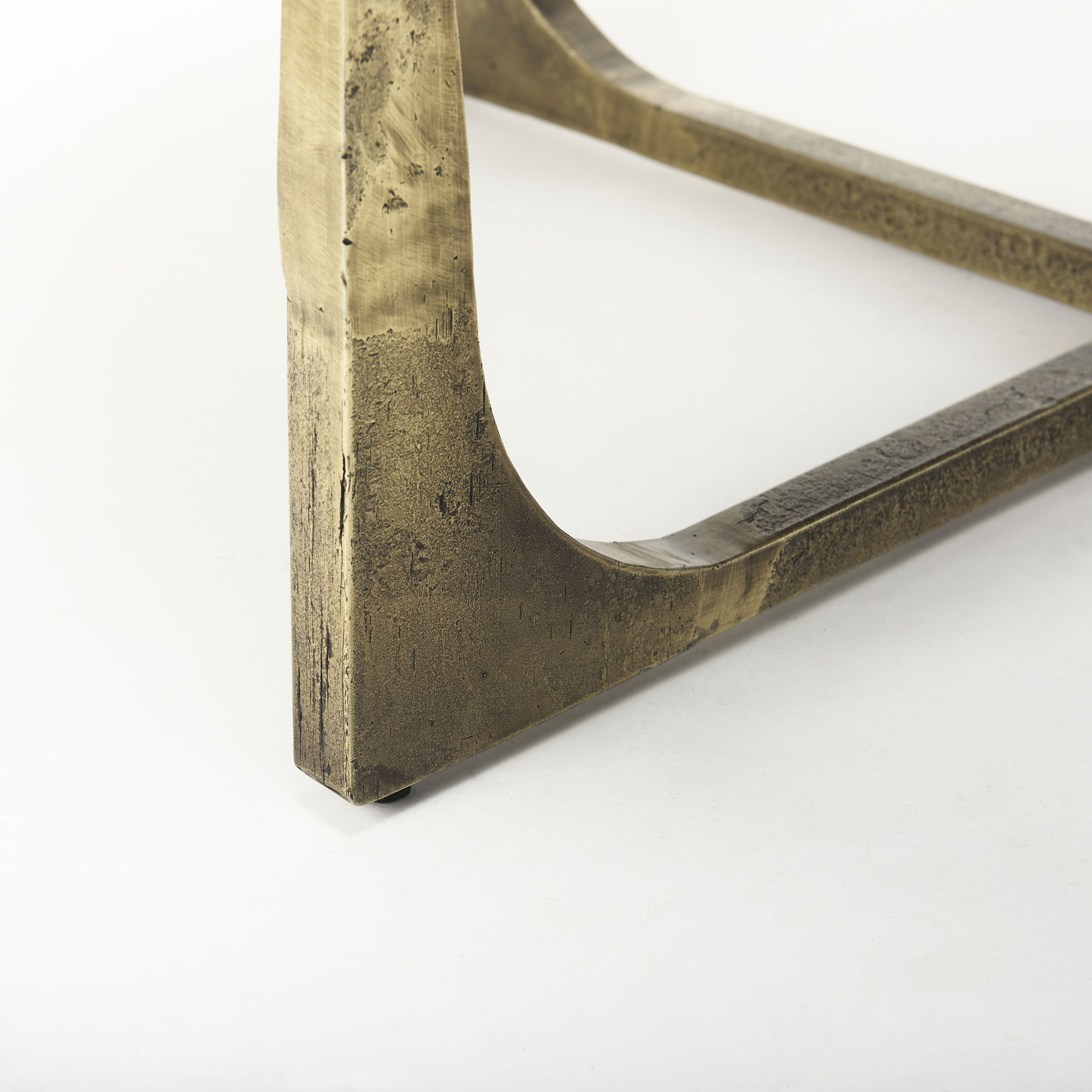 Atticus Black Wood and Antiqued Gold Metal Coffee Table, by Mercana, 34" length x 34" width x 16.25" height View 9