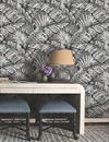 Palm Cove Toile White & Black Wallpaper, by York Wall, 27' length x 2'3" width x 0.02" depth thumbnail 3