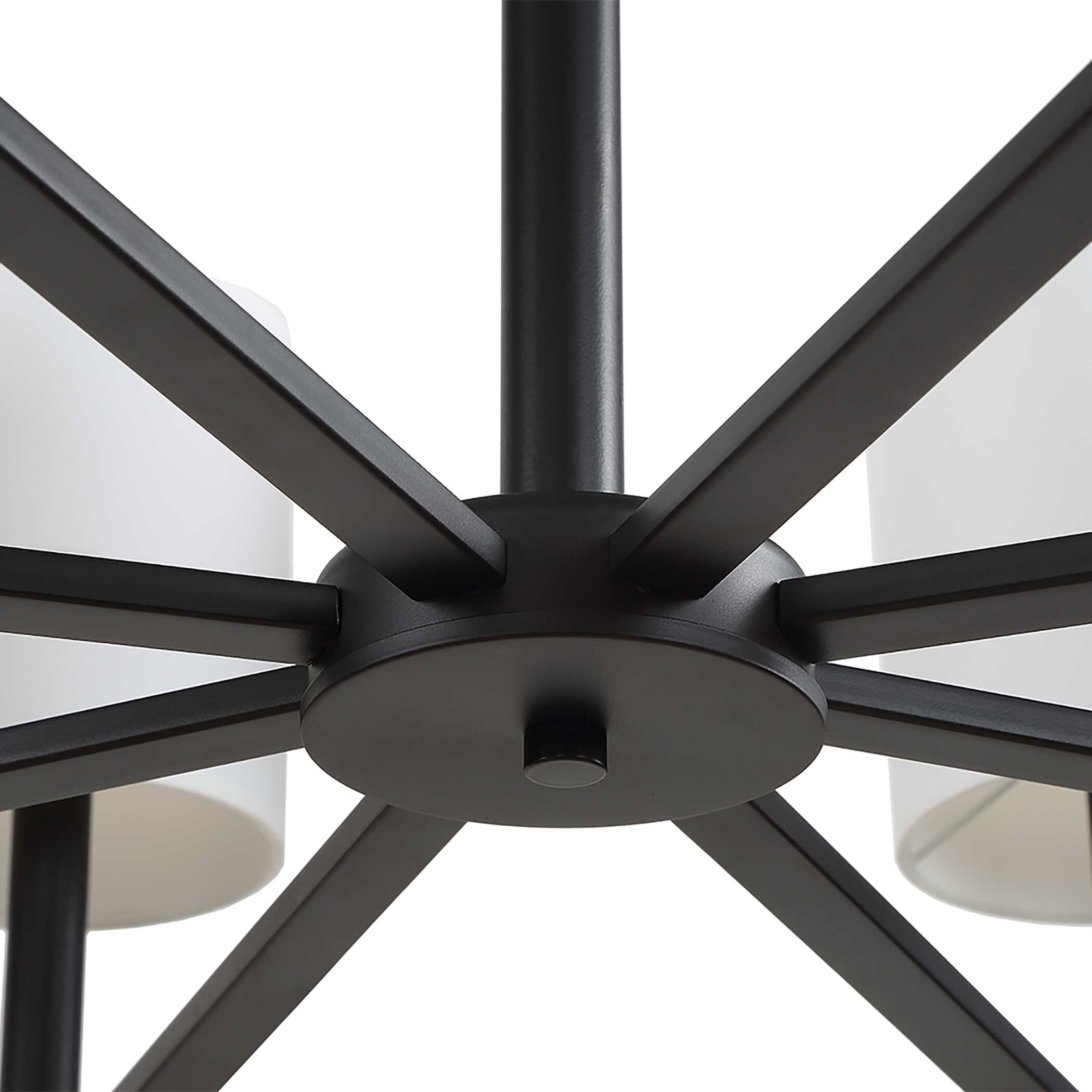 Faiyam 8 Light Rattan Chandelier, Ceiling Light by Uttermost, 36.5" width x 18.25" height x 36.5" depth View 6