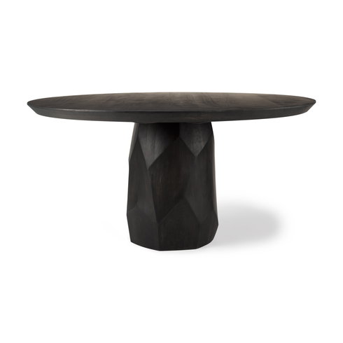 Fitzgerald 60" Round Pedestal Dining Table | Modern | Brown Wood | Seats 6