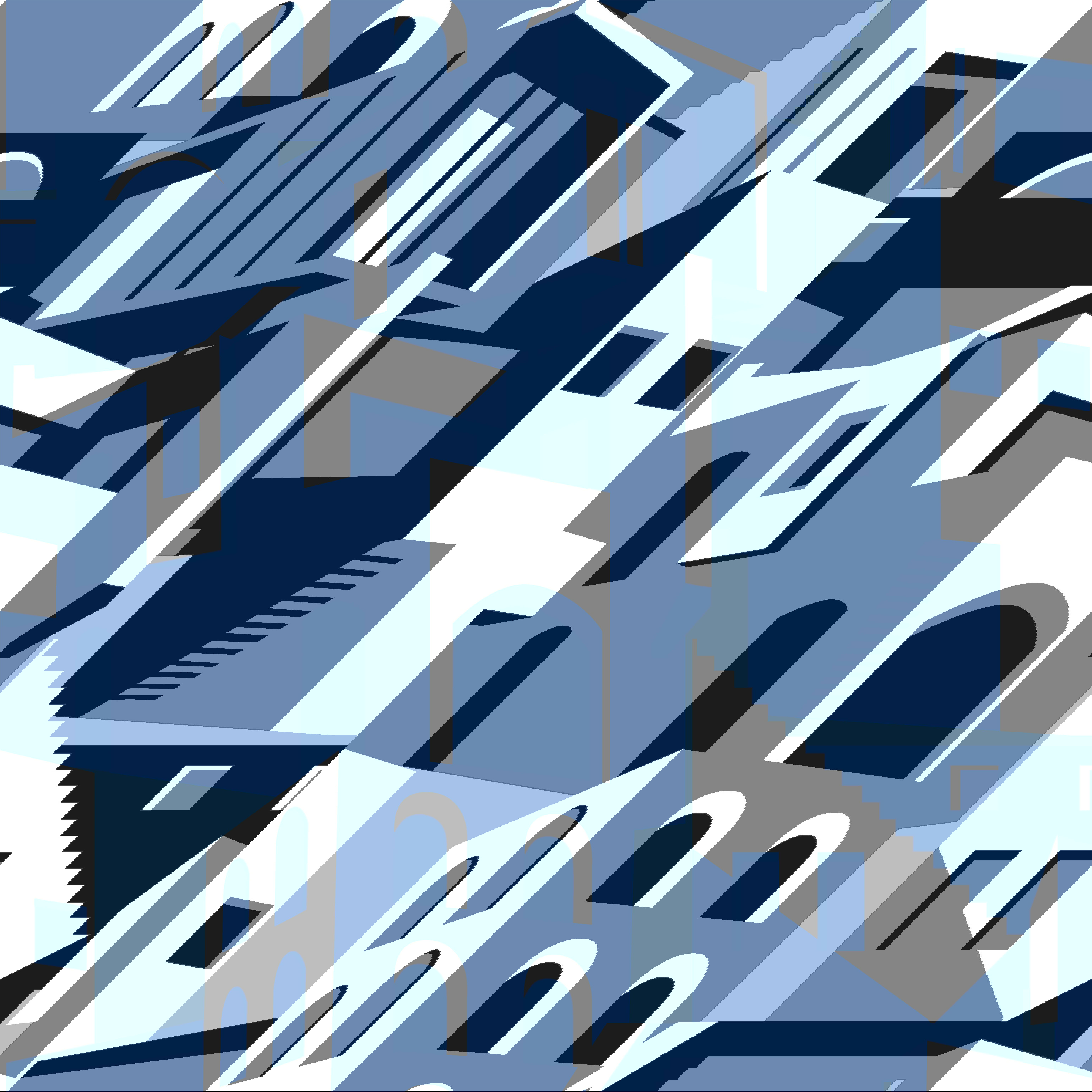 Arch Architectural Blue Peel & Stick Wallpaper large image 