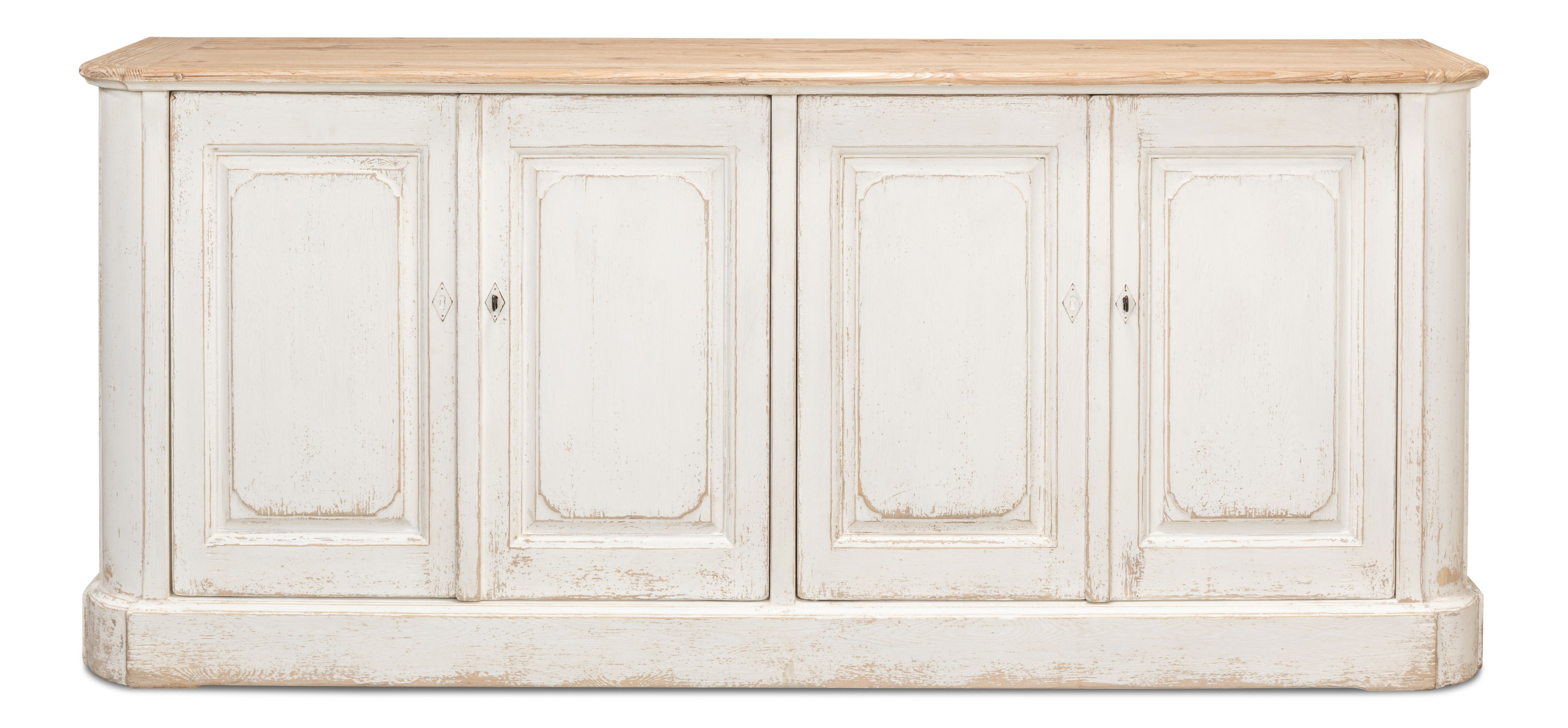 Antique Whitewash Sideboard  4 Door large image 