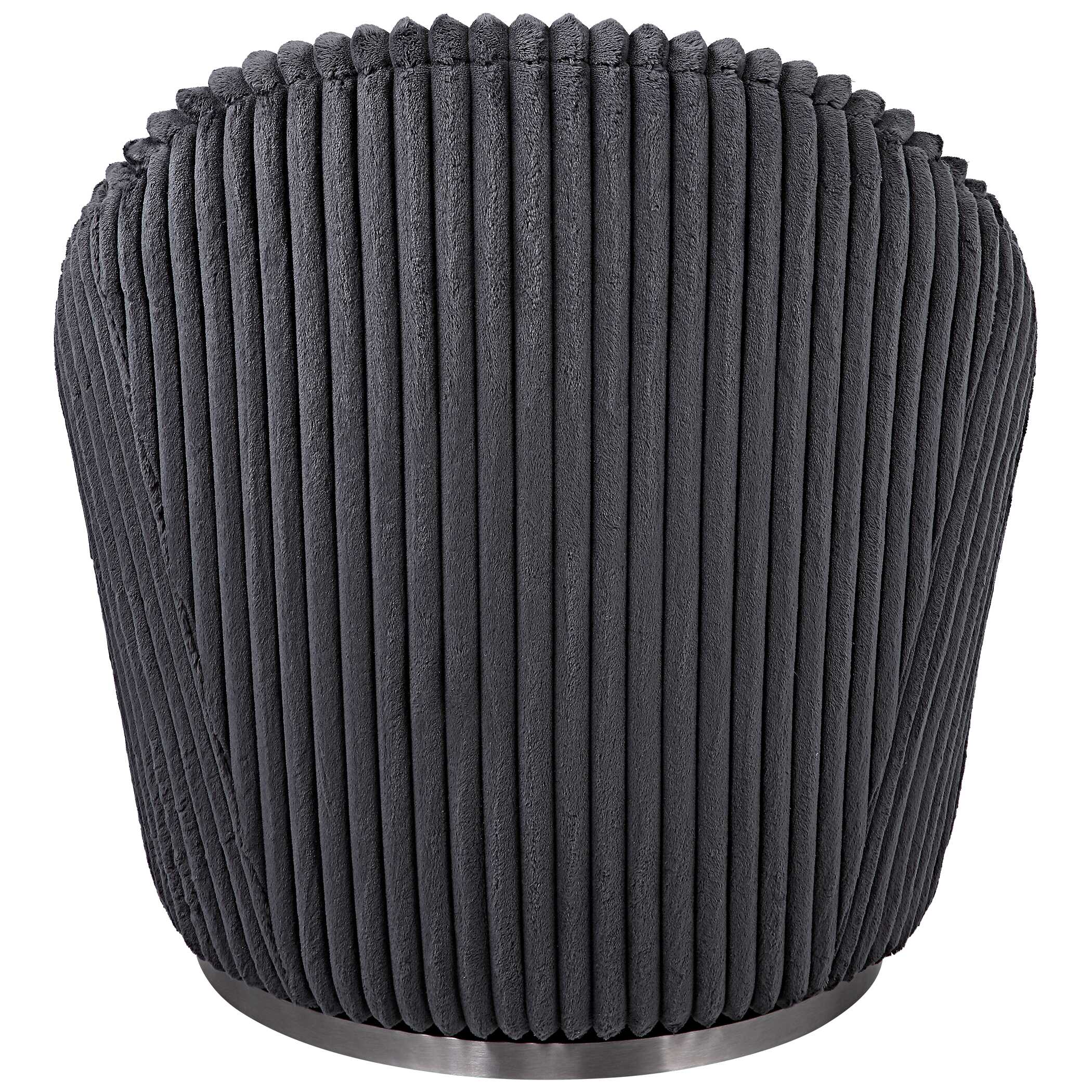 Crue Gray Fabric Swivel Chair, Furniture by Uttermost, 29.2" width x 32" height x 31" depth View 8