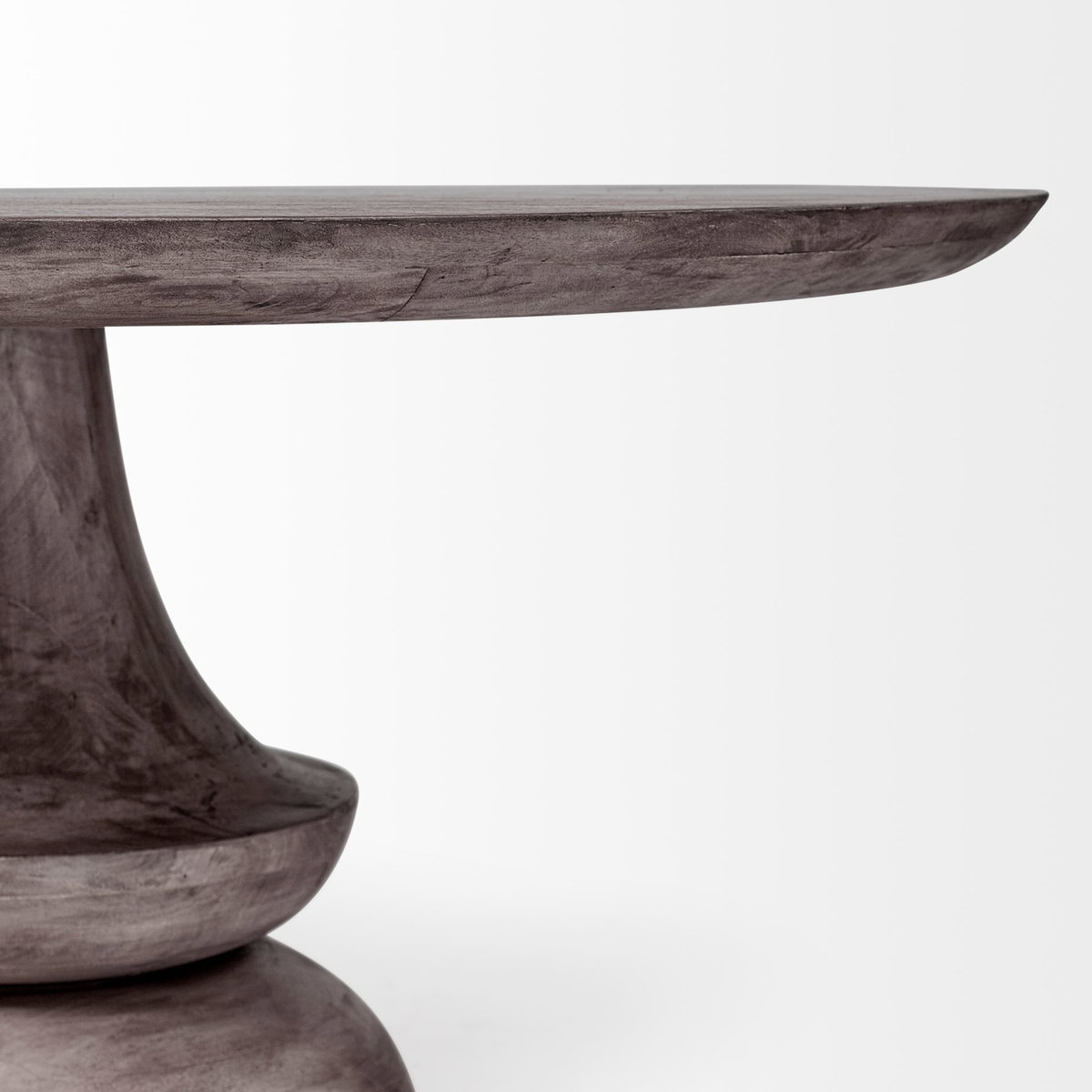 Crossman 60' Round Pedestal Dining Table | Modern | Dark Brown/Gray Wood | Seats 6, by Mercana, 60" length x 60" width x 30" height View 6