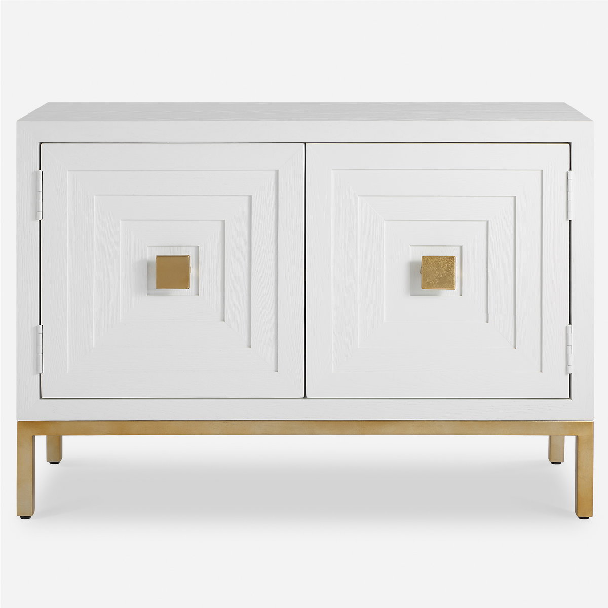 Aiken White 2 Door Cabinet, Cabinets & Chest by Uttermost, 43.25" width x 31.12" height x 16" depth View 1