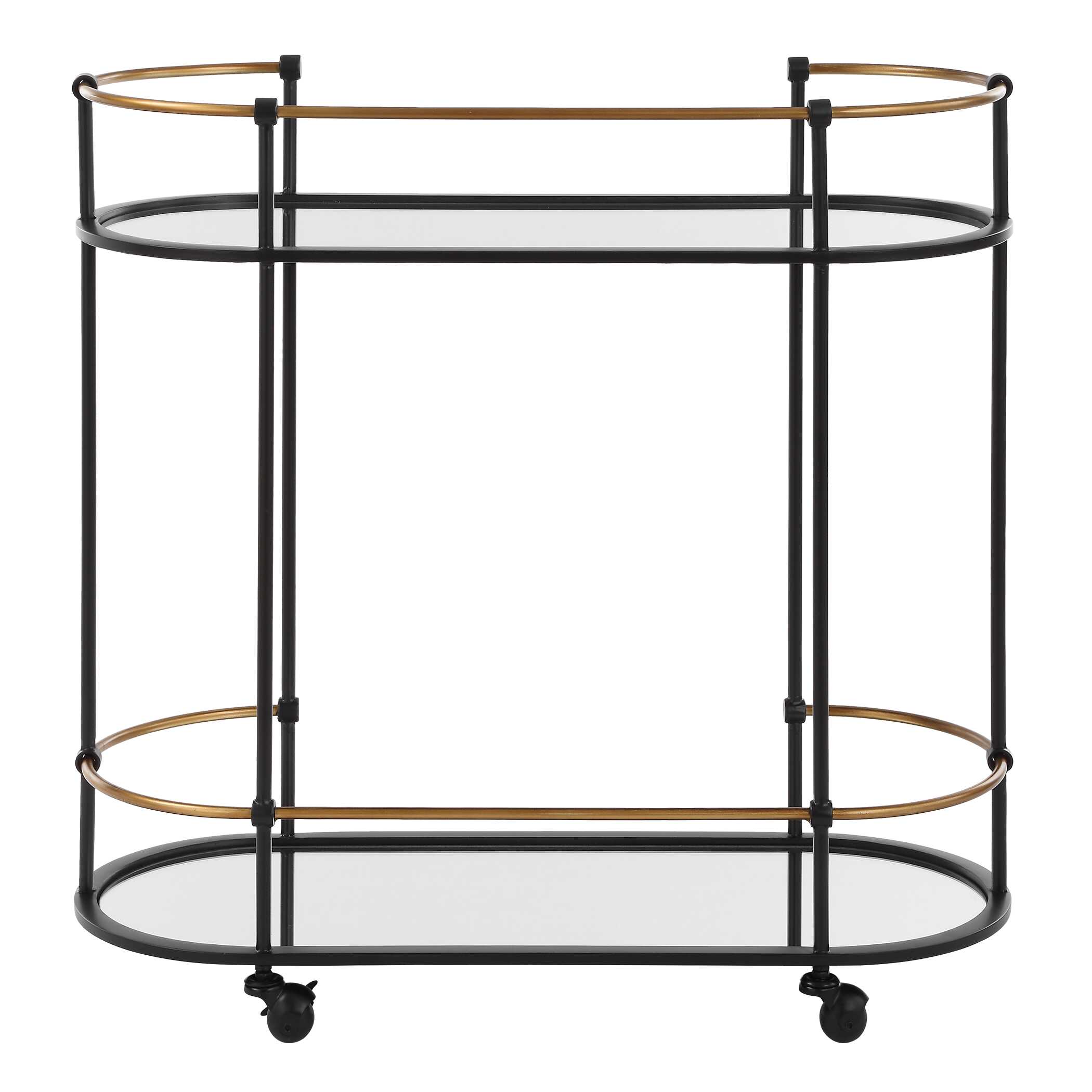Andre Iron Bar Cart, Furniture by Uttermost, 32" width x 30.25" height x 13.5" depth View 6