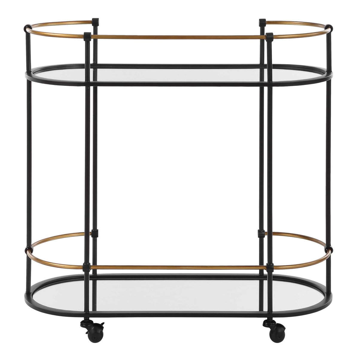 Andre Iron Bar Cart, Furniture by Uttermost, 32" width x 30.25" height x 13.5" depth View 6