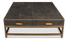 Gideon Shagreen Sq.Coffee Table Ant.Grey, by Sarreid, 4' length x 4' width x 1'5" height thumbnail 9