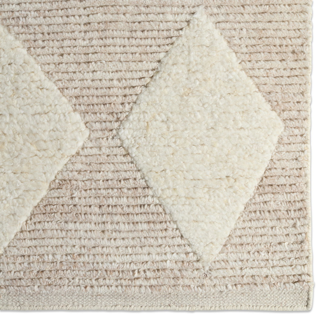 Jaipur Living Medak KEO14 Handknotted Striped White and Tan Area Rug, 6' width x 9' height x 0.33" depth View 1