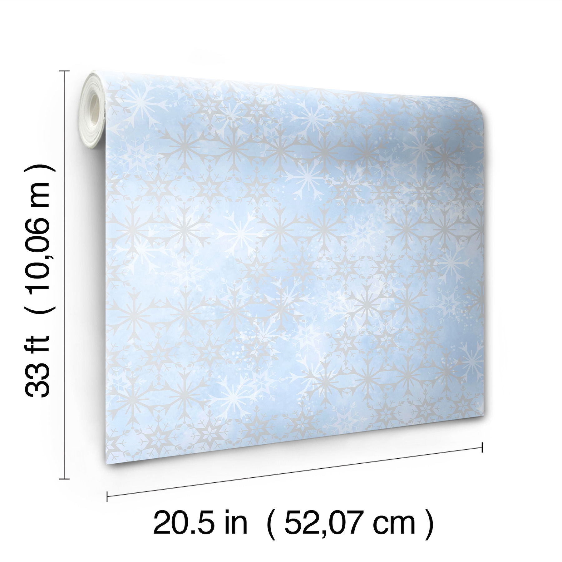 Disney Frozen 2 Snowflake Blue Wallpaper, by York Wall, 33' length x 1'8.5" width x 0.02" depth View 6