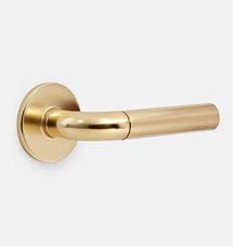Online Designer Hallway/Entry Tumalo Brass Lever Tube Latch Interior Door Set, Aged Brass Plain