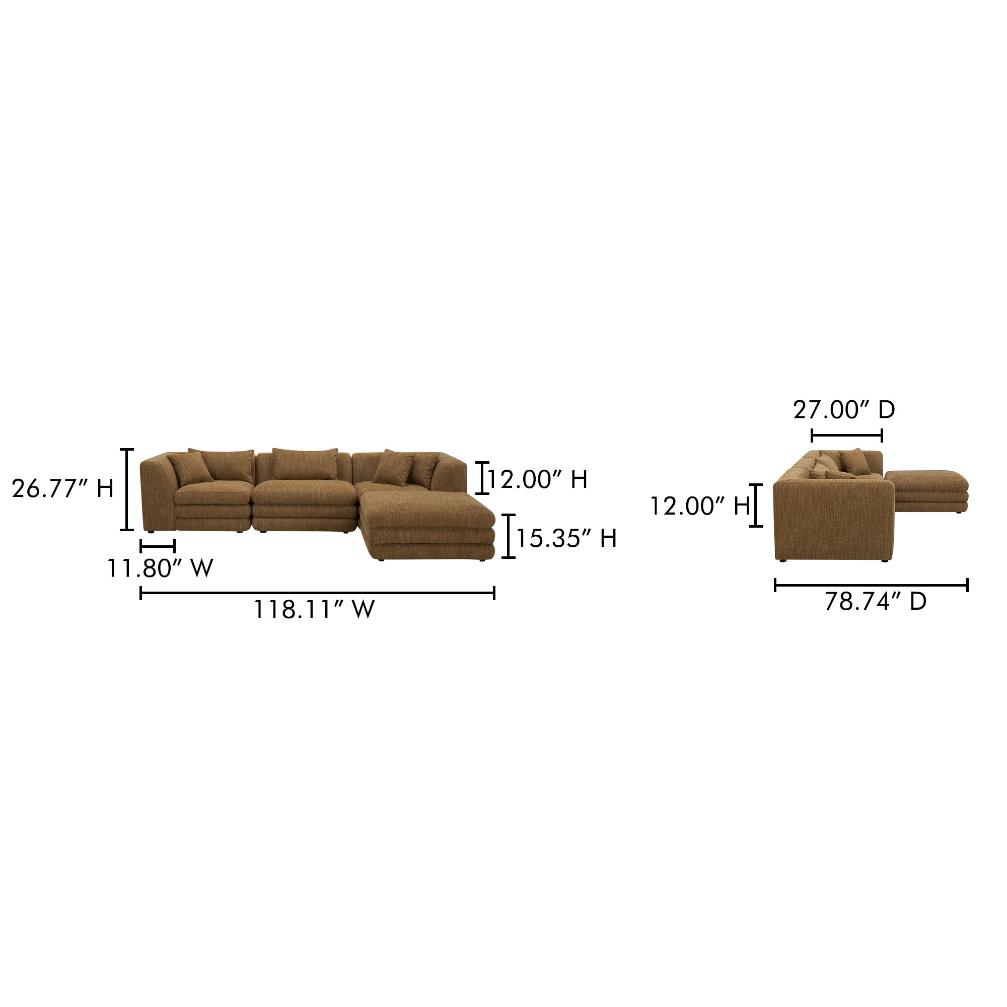 Lowtide Lounge Modular Sectional Amber Glow large image 