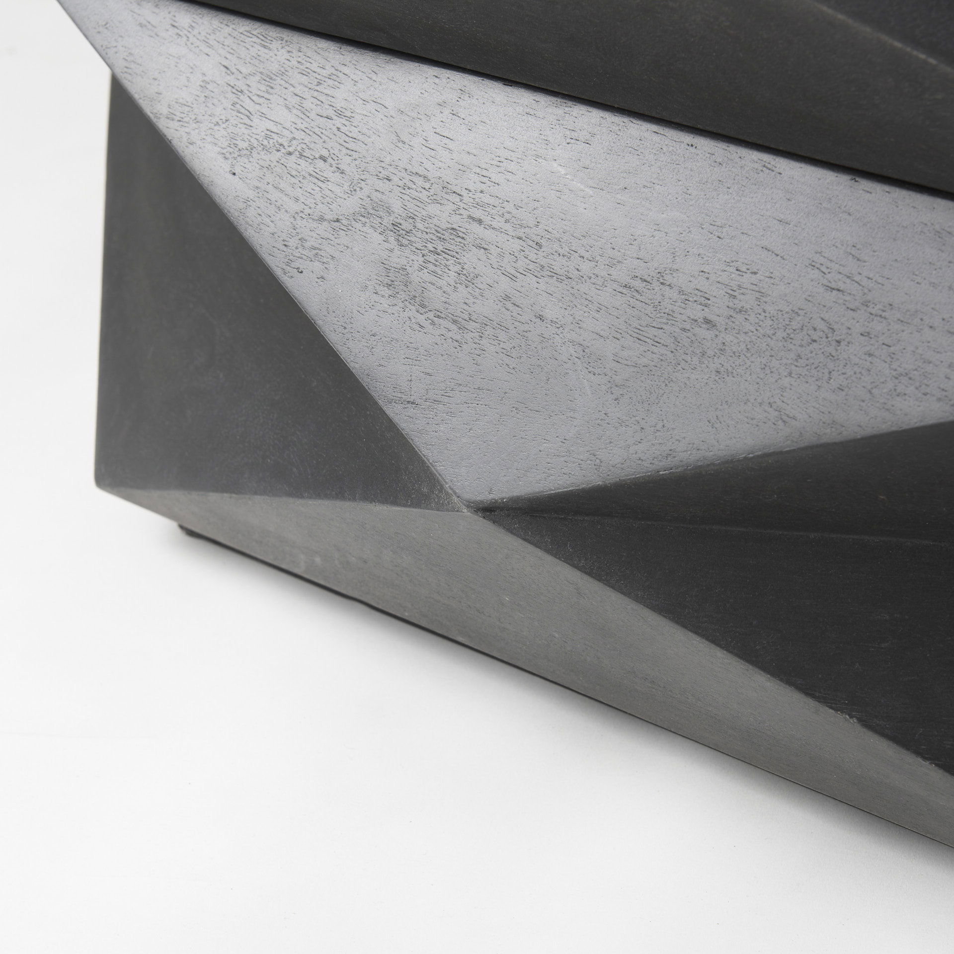 Arreto 48' Black Solid Wood Hexagonal Storage Coffee Table, by Mercana, 48" length x 48" width x 15" height View 12