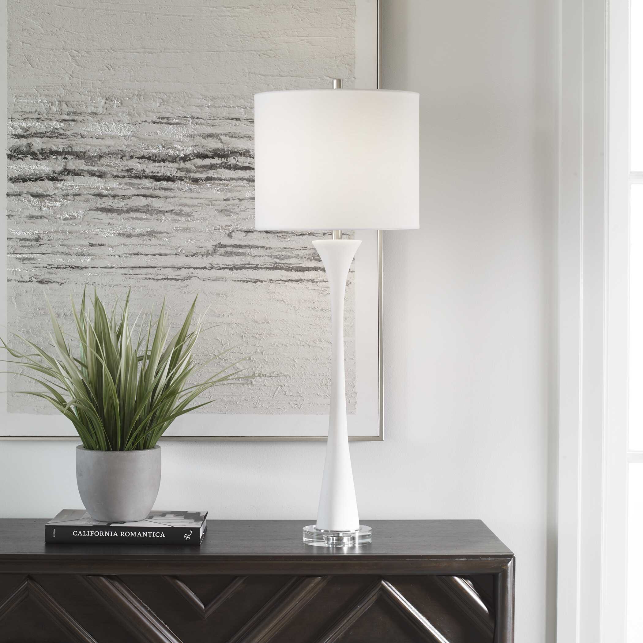 Fountain White Marble Buffet Lamp large image 
