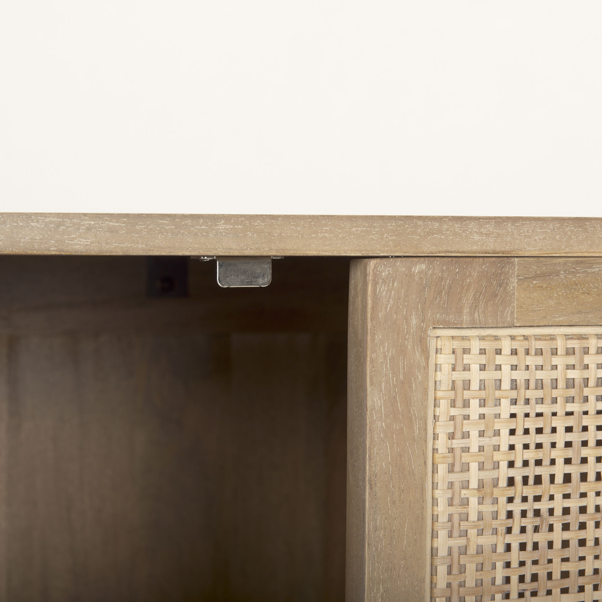 Grier 72.0L x 18.75W x 31.5H Light Brown Solid Wood with Cane Sideboard large image 
