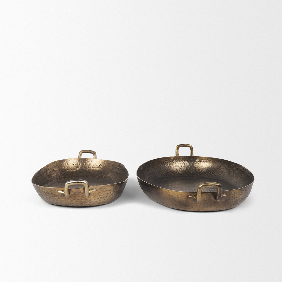 Pama Hammered Gold Metal Decorative Trays (Set of 2), by Mercana, 25" length x 15.5" width x 5.5" height View 5