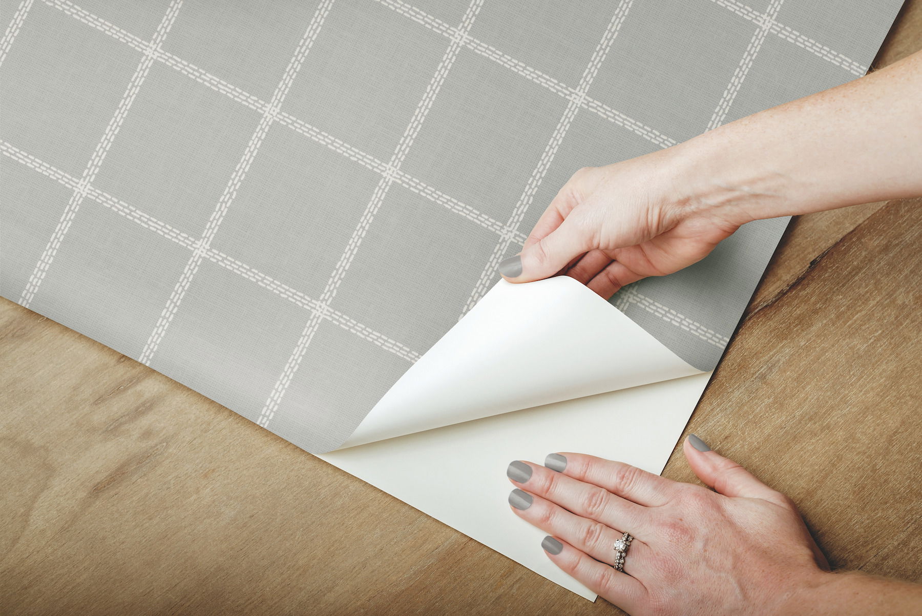 Magnolia Home Sunday Best Grey Peel & Stick Wallpaper large image 