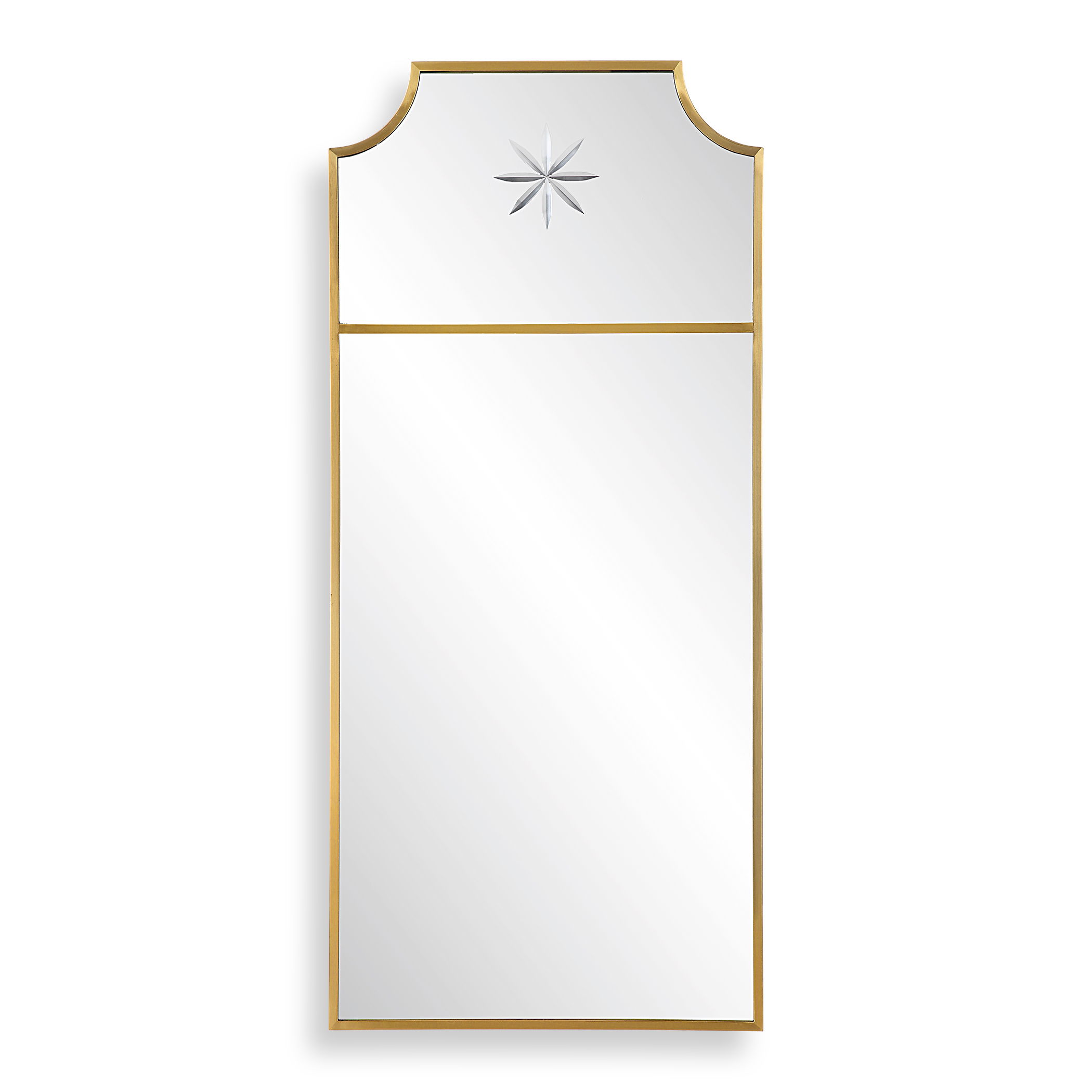Caddington Tall Brass Mirror large image 