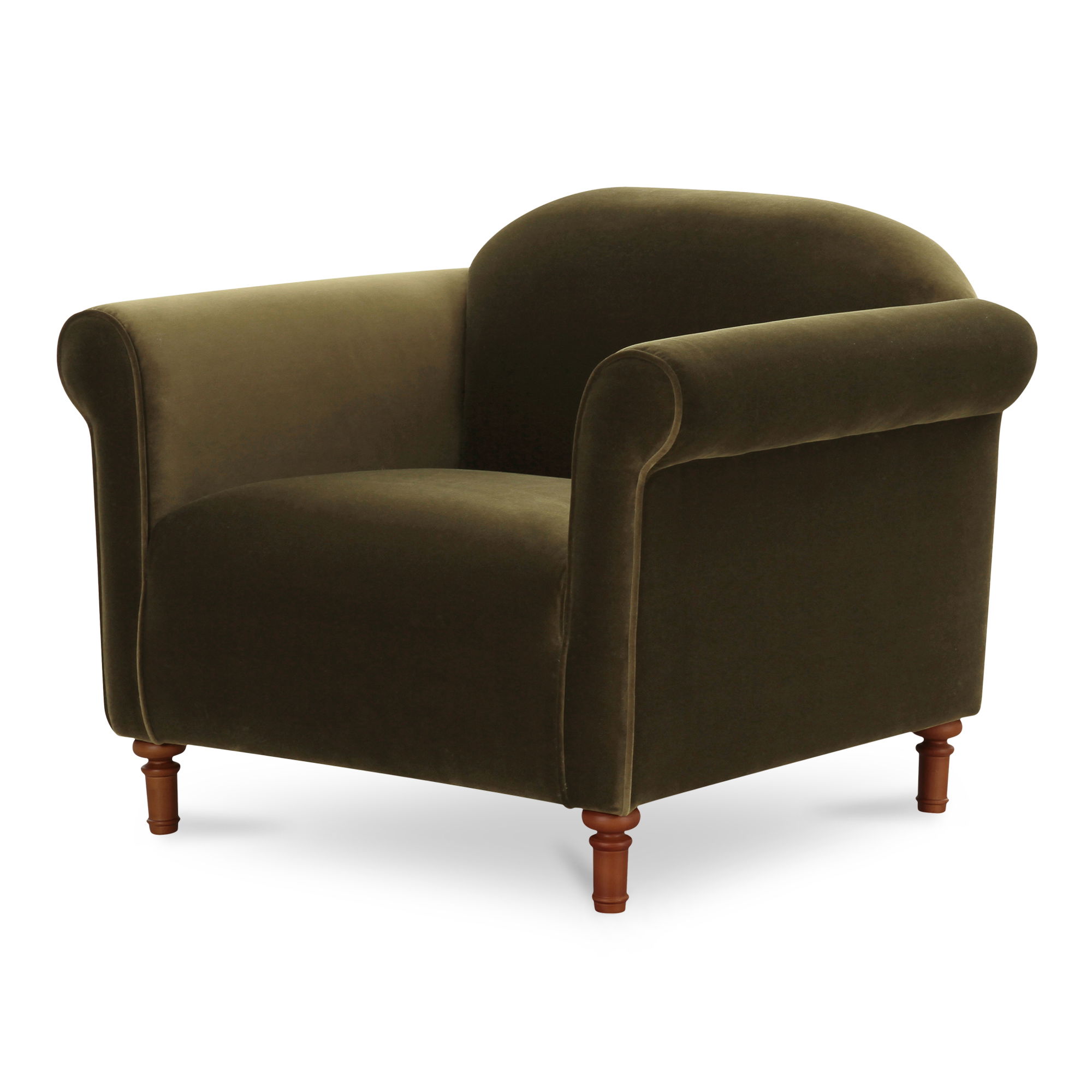 Harmony Accent Chair Dark Green Faux Mohair large image 