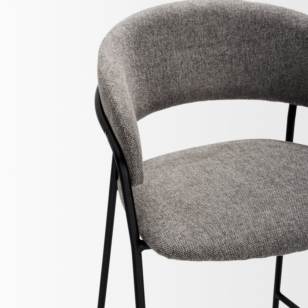 Carolyn Backless 39.8in Seat Bar Stool | Gray Fabric with Stool, Counter & Bar Stool by Mercana, 19.25" length x 20.4" width x 39.75" height View 8