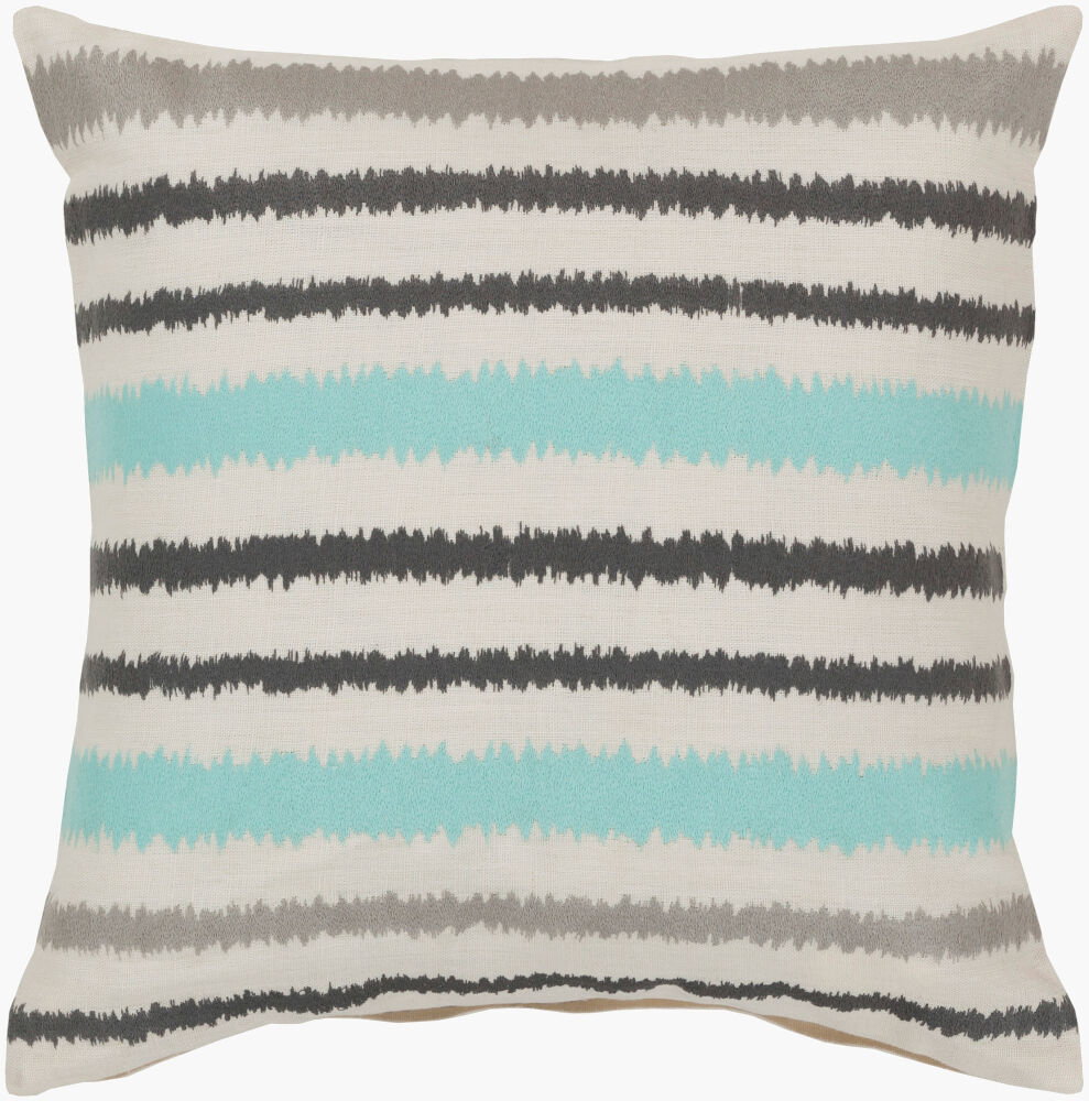 Ikat Stripe Accent Pillow, Decorative Pillow by Surya, 18" length x 18" width