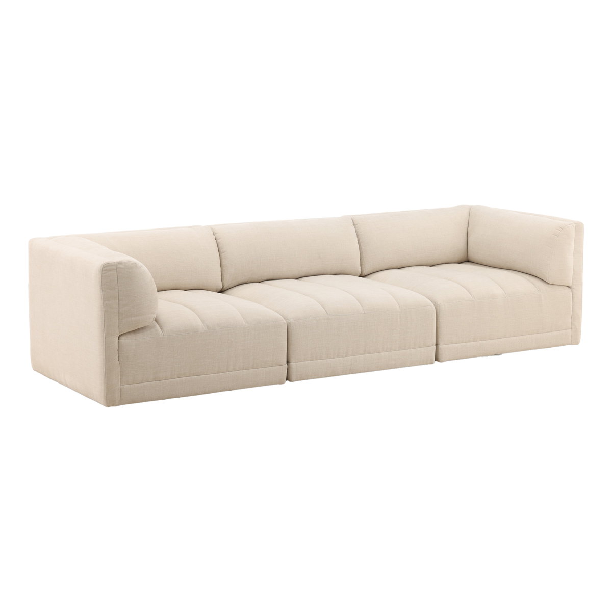 Magda Sofa Oatmeal C0, Sofas & Sectional by Dovetail, 113.5" width x 29.43" height x 40.5" depth View 1