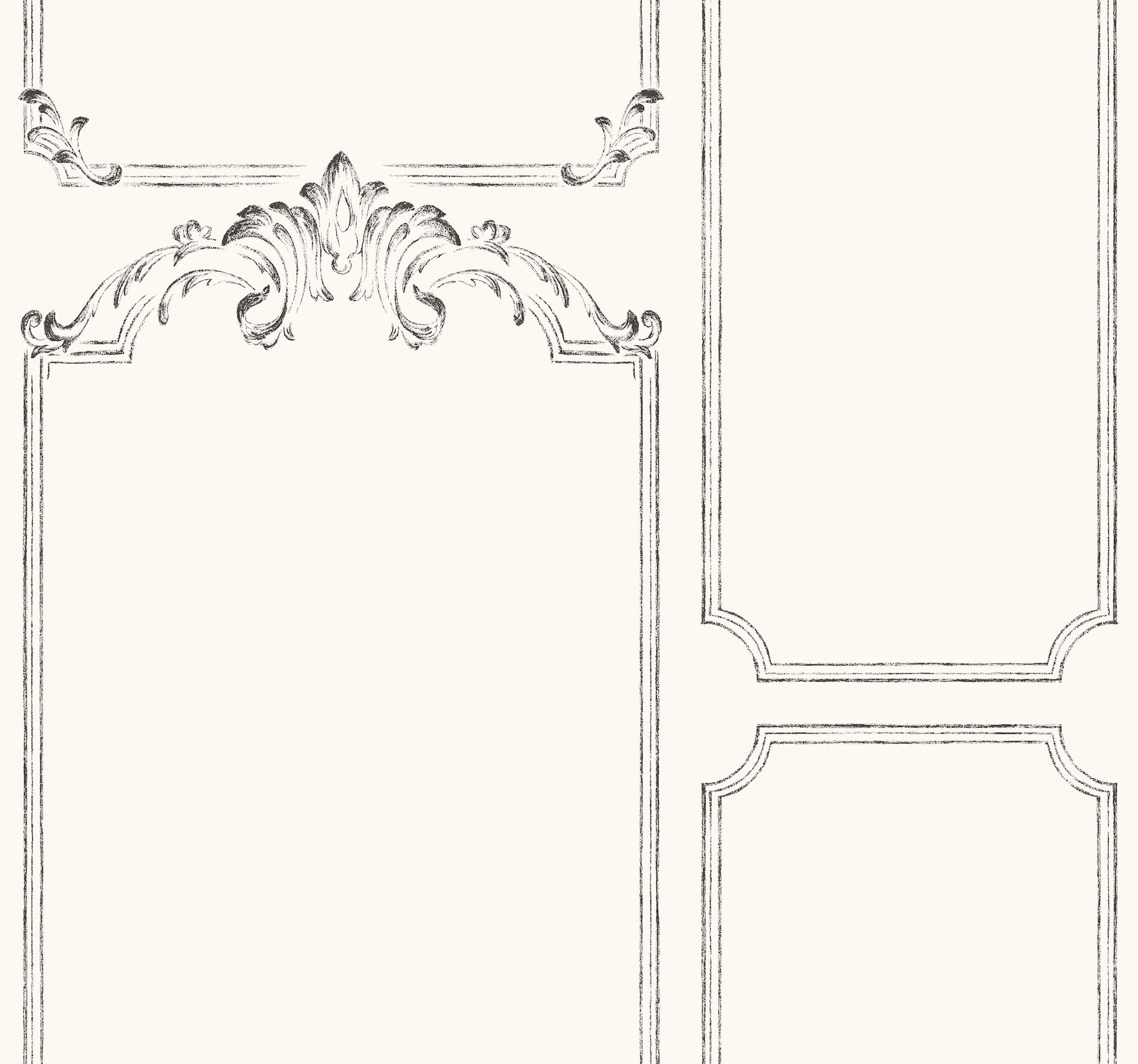 French Panel White & Black Wallpaper large image 