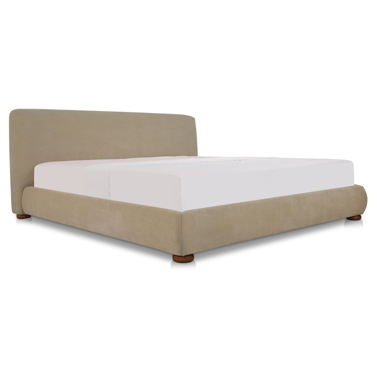 Beau Queen Storage Bed Warm Beige, by Moe's Home, 5'11" width x 3'3.37" height x 7'9.3" depth View 2