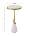 Apex White Concrete Accent Table, Side & End Table by Uttermost, 12.5" width x 24" height x 12.5" depth thumbnail 3