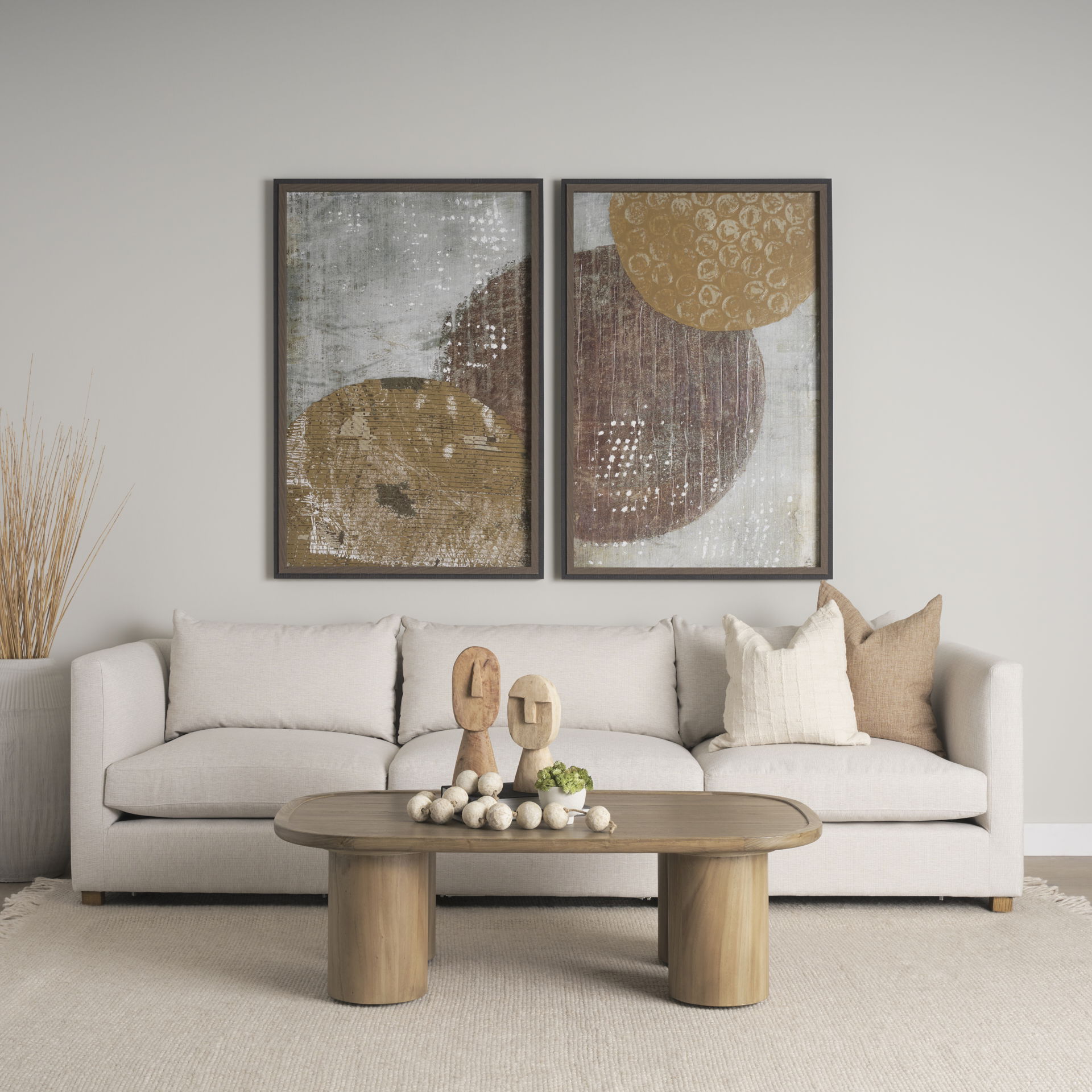 Ivan Large Wooden Head Sculpture, Decorative Object by Mercana, 5.12" length x 4.72" width x 15.35" height View 2