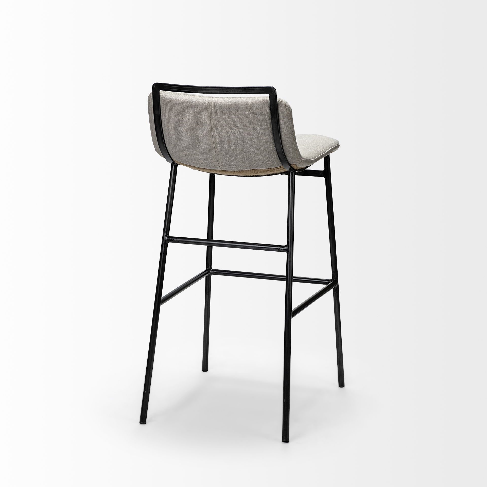 Kavalan 33.5' Total Height Beige Upholstered Seat Gray Metal Frame Counter Stool large image 