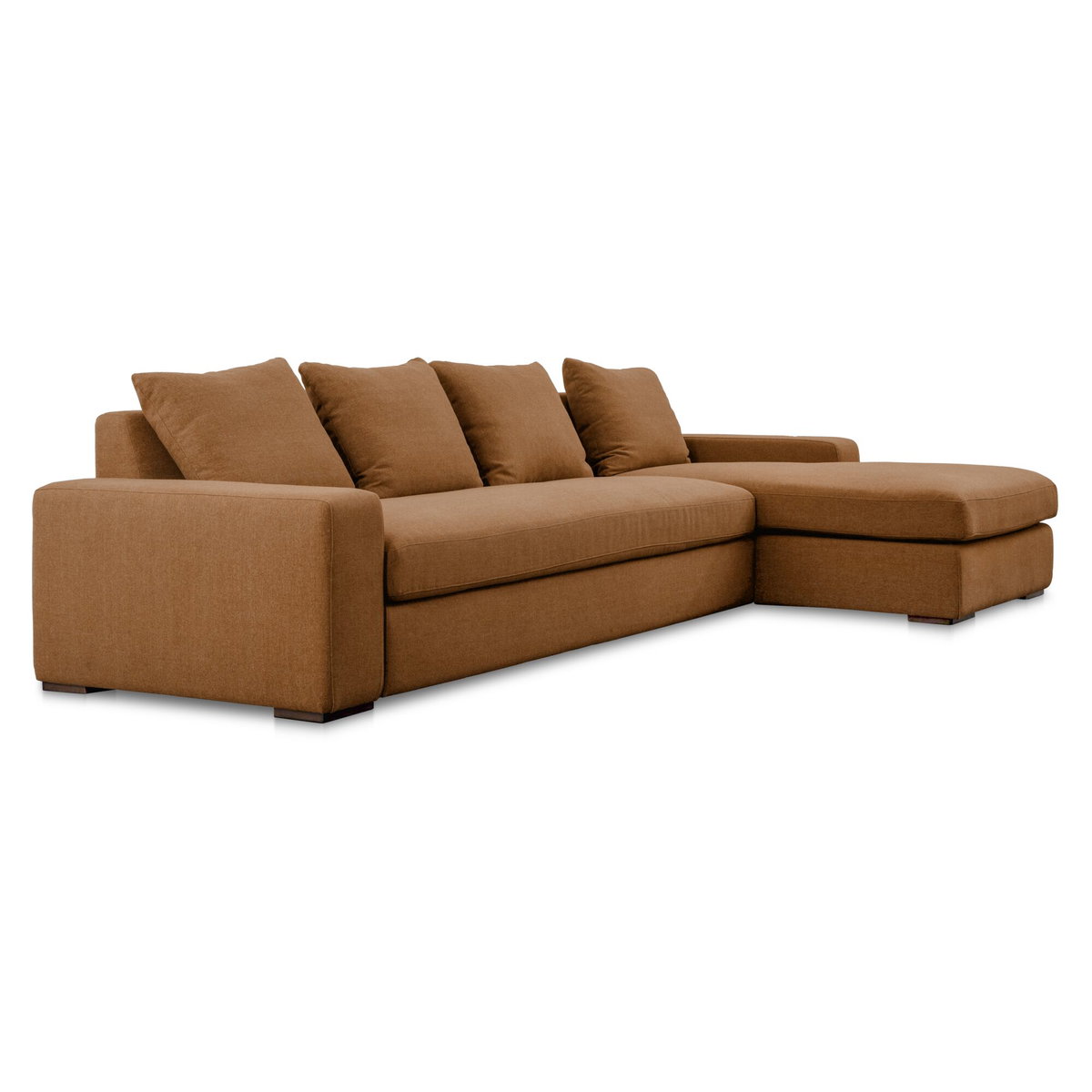 Thomas Right Sectional Rust, Sectional Sofa by Moe's Home, 125" width x 36" height x 41" depth View 2