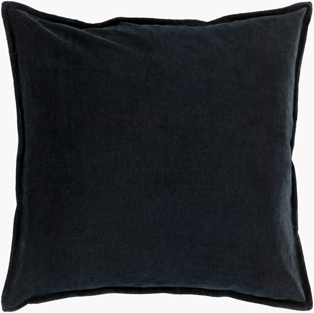 Cotton Velvet Lumbar Pillow Down, Decorative Pillow by Surya, 13" length x 19" width