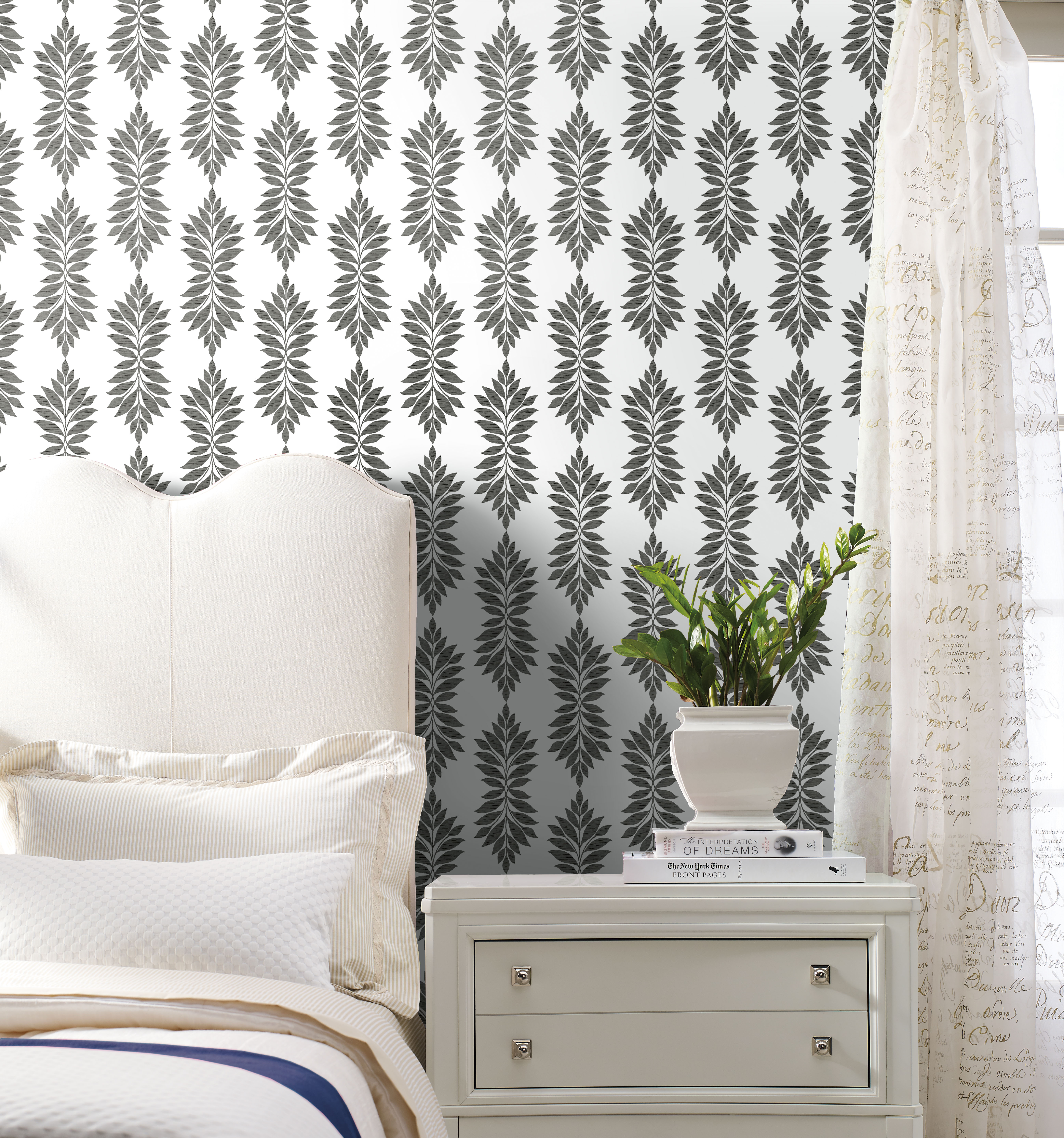 Broadsands Botanica Black Peel & Stick Wallpaper large image 