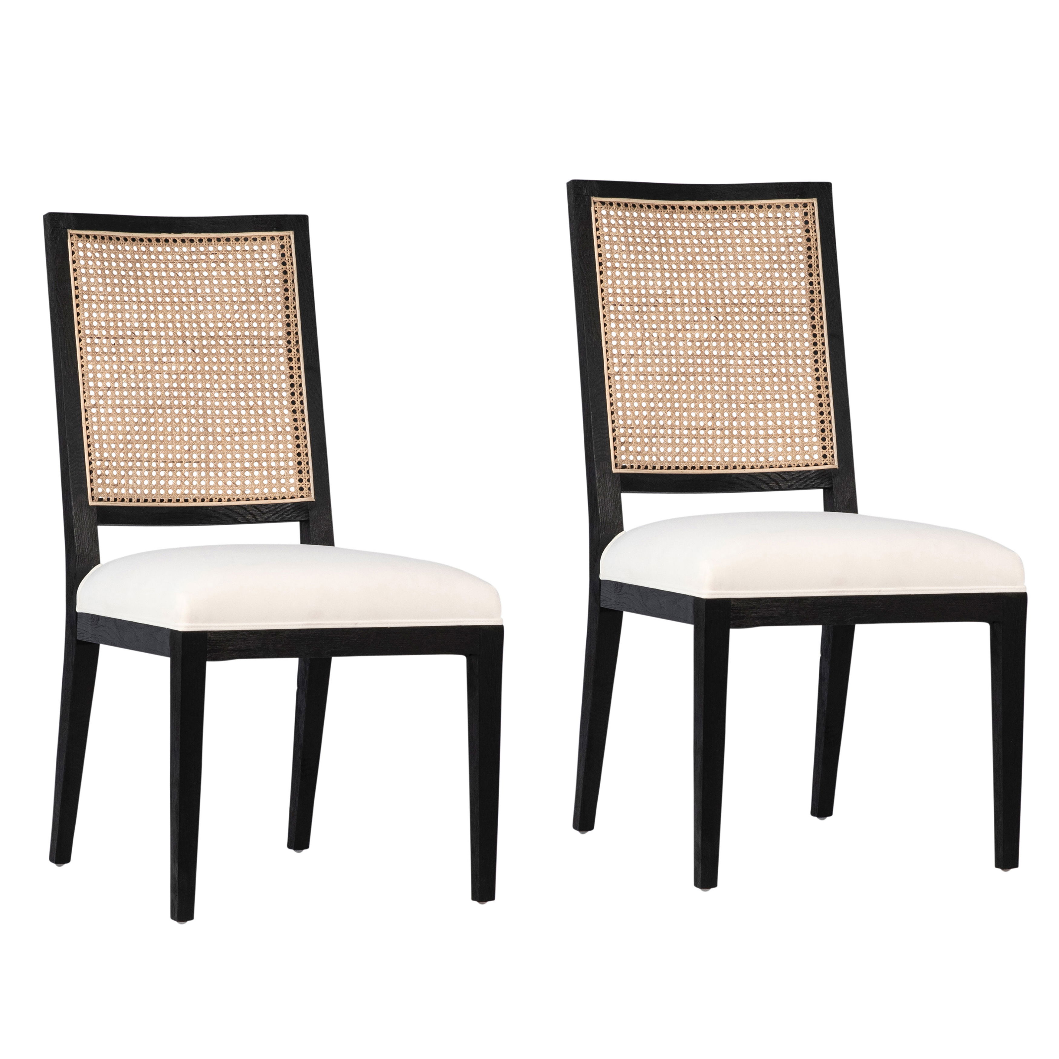 Norton Dining Chair Set of 2 Black, by Dovetail, 20" width x 39" height x 25.5" depth View 1
