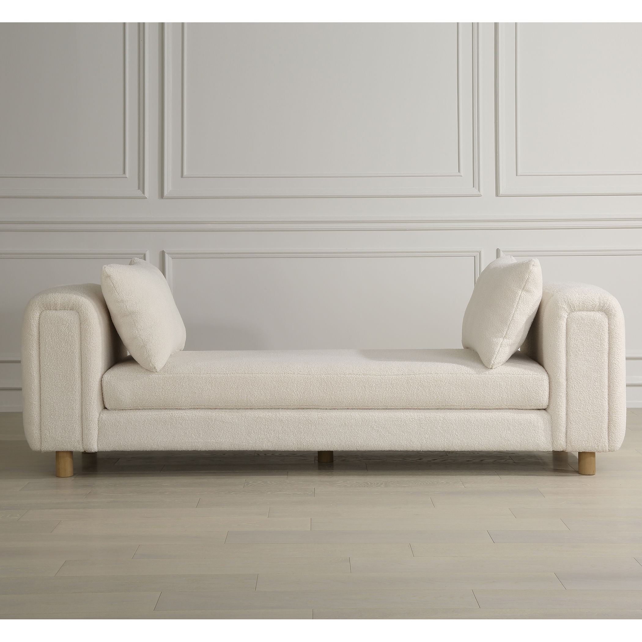 Repose Oversized Ivory Bench, Furniture by Uttermost, 90.5" width x 28.5" height x 26" depth View 2